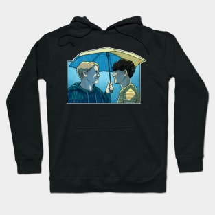 Nick and Charlie - heartstopper drawing - rain Hoodie